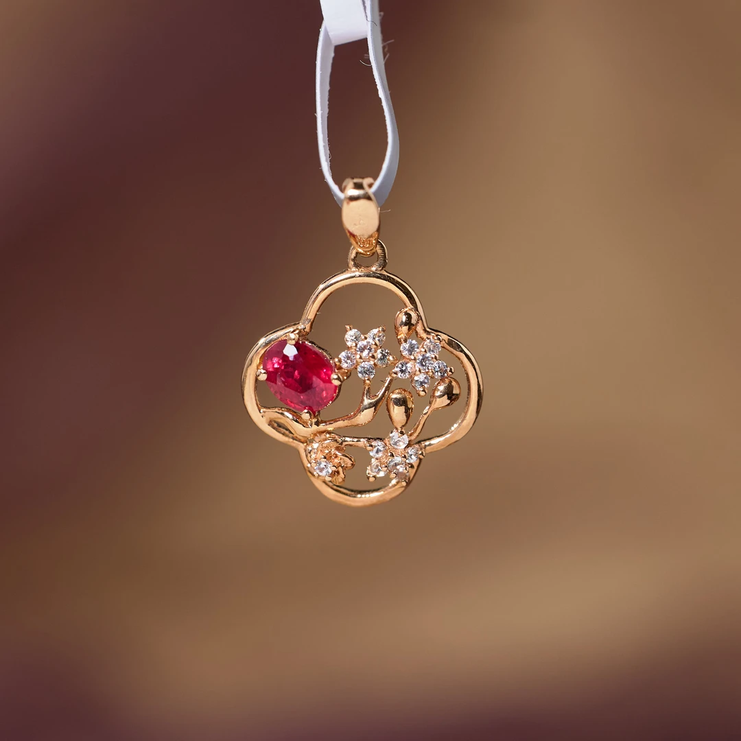 【玉峰珠宝丨安娜严选】红宝石吊坠18K金【Q0933】多样性发一