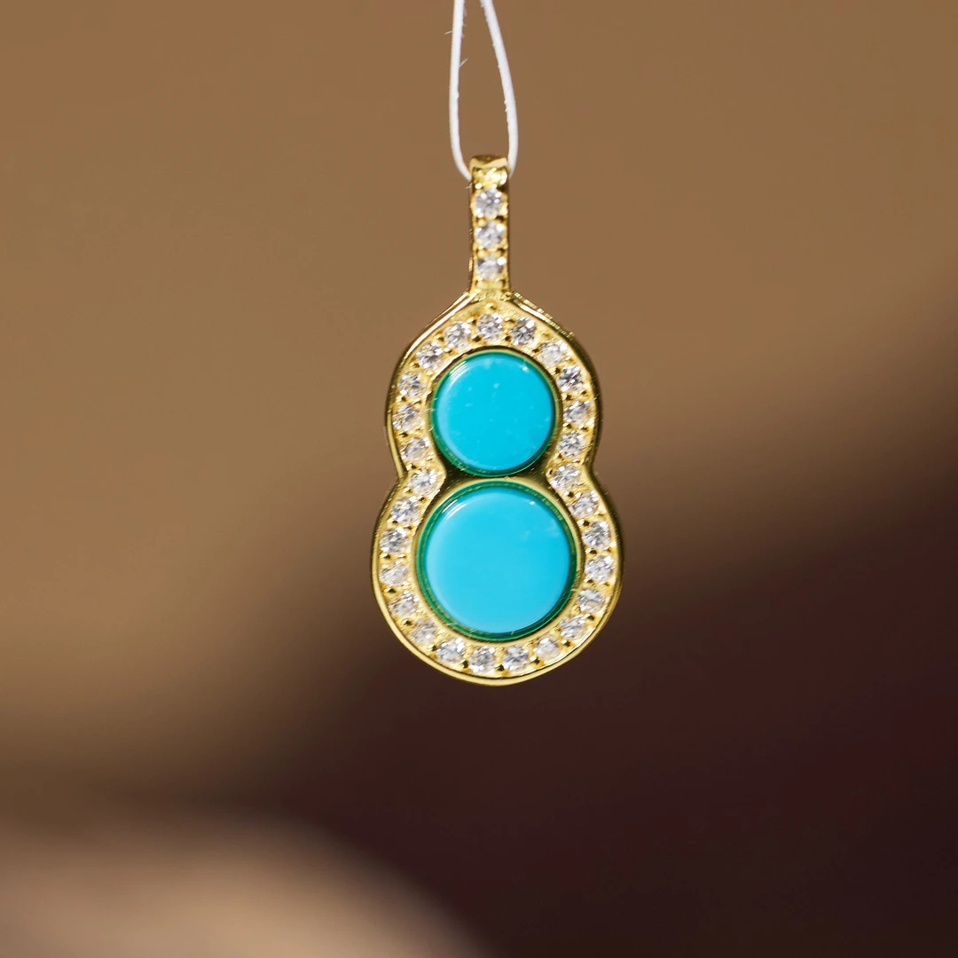 【玉峰珠宝丨安娜严选】绿松石吊坠S925银【N3174】多样性发一