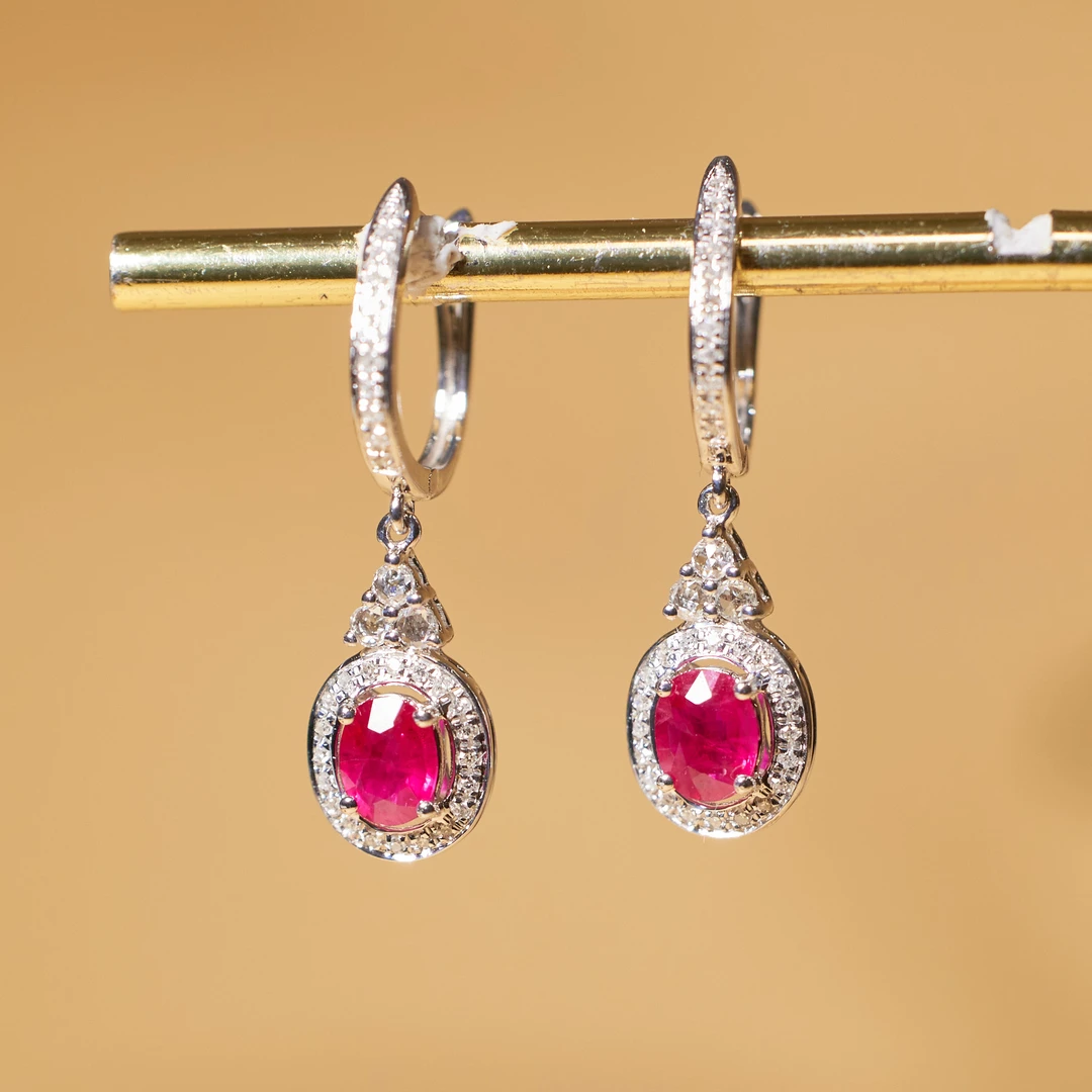 【玉峰珠宝丨安娜严选】红宝石耳饰18K金【U9646】多样性发一