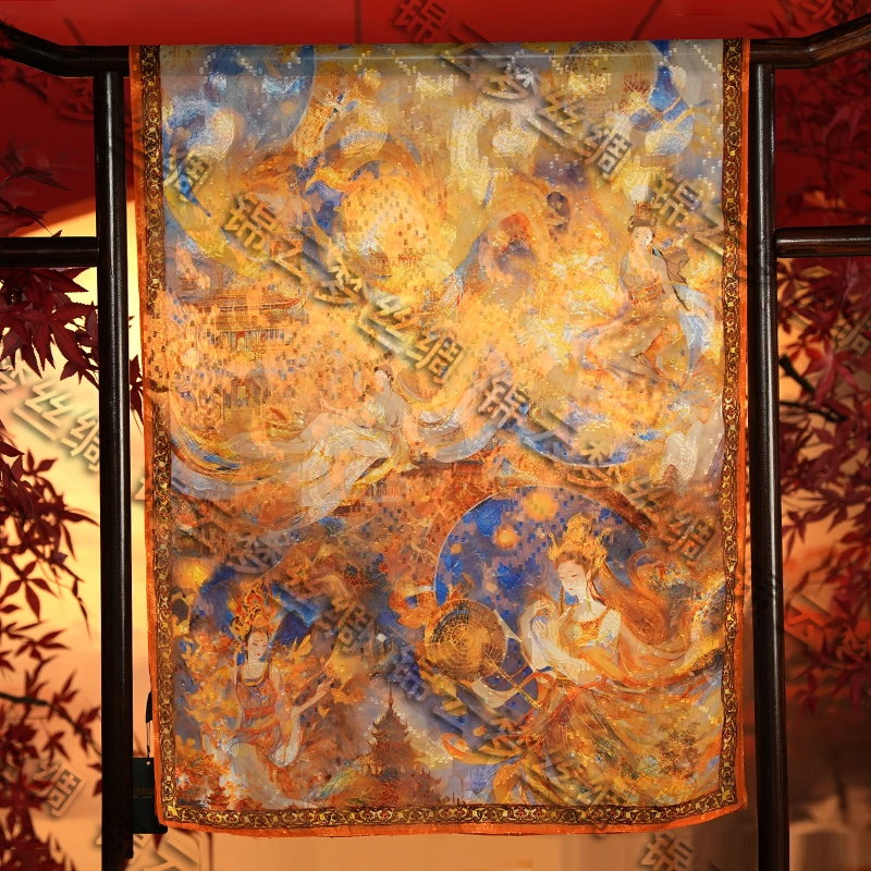 锦云梦【铺锦列绣】C498 70*180国风气质百搭复古时尚古风夏季丝巾