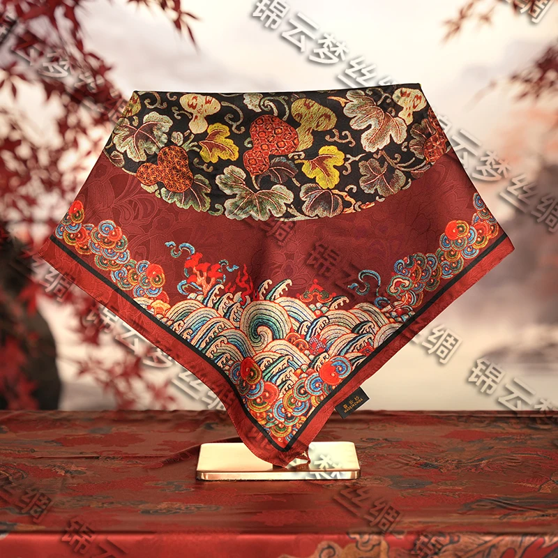 锦云梦【绚丽多姿】C619 70*70国风气质百搭复古时尚丝巾