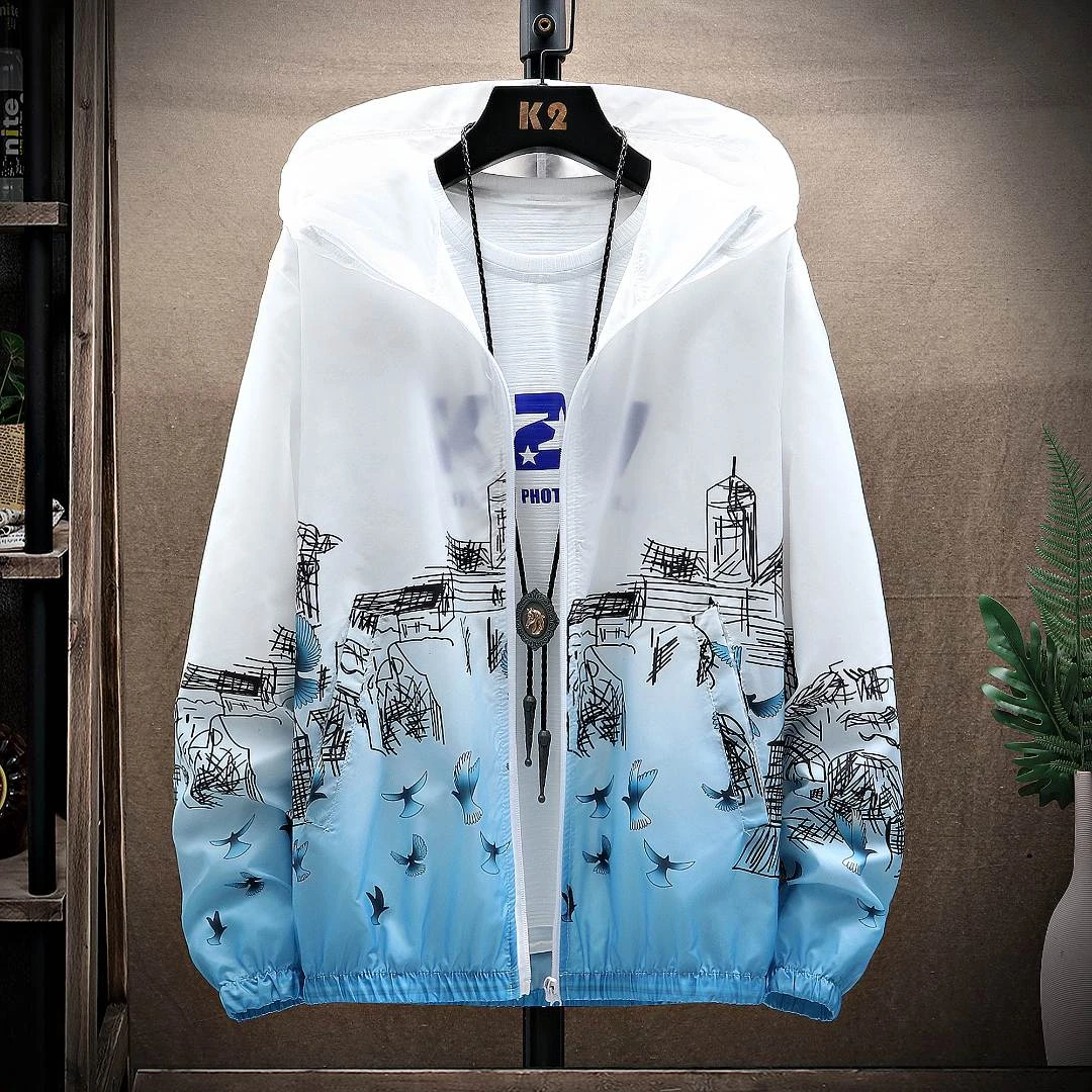 防晒衣男士夏季青少年学生潮流薄款透气户外防紫外线皮肤衣外套男