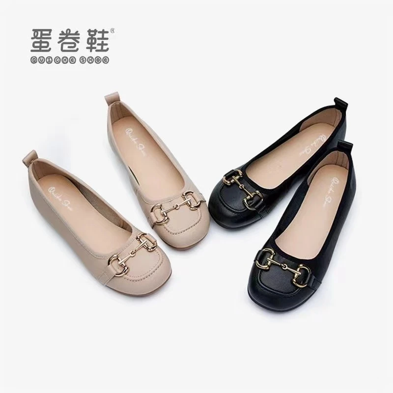 6002单鞋真皮软底舒适中老年蛋卷鞋妈妈鞋