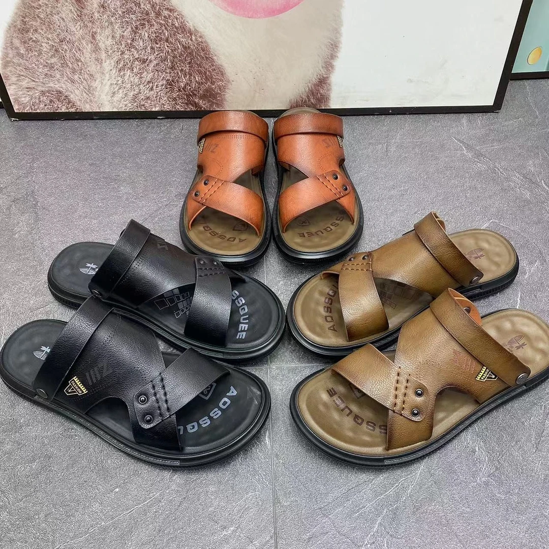 13806夏季凉鞋男士新款沙滩鞋开车外穿爸爸防滑凉拖鞋子