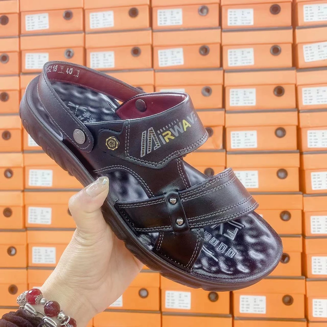 5218夏季凉鞋男士新款牛皮沙滩鞋开车外穿防滑凉拖