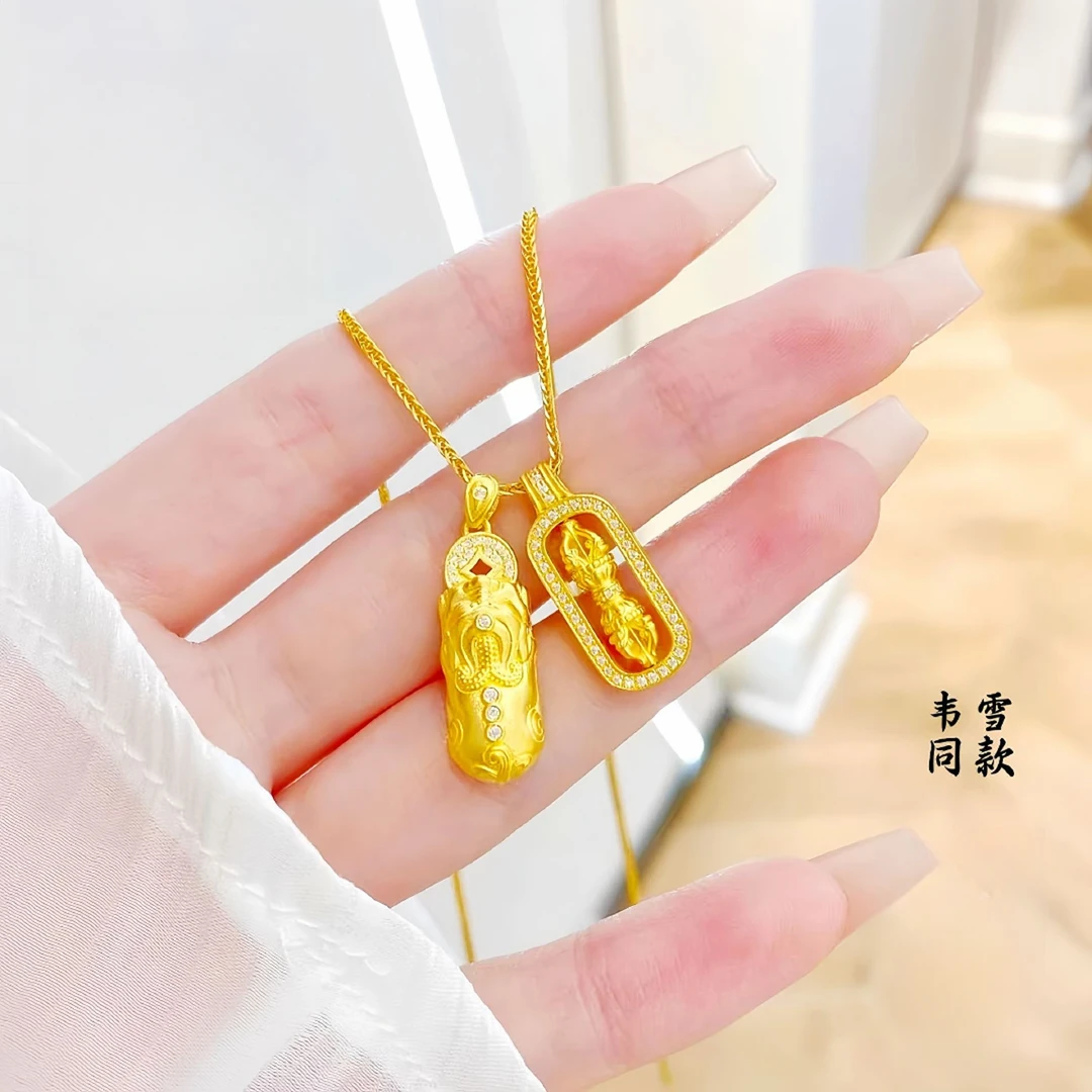 铜合金项链 【精工】韦雪同款古法镶钻貔貅新中式项链女高级感C037