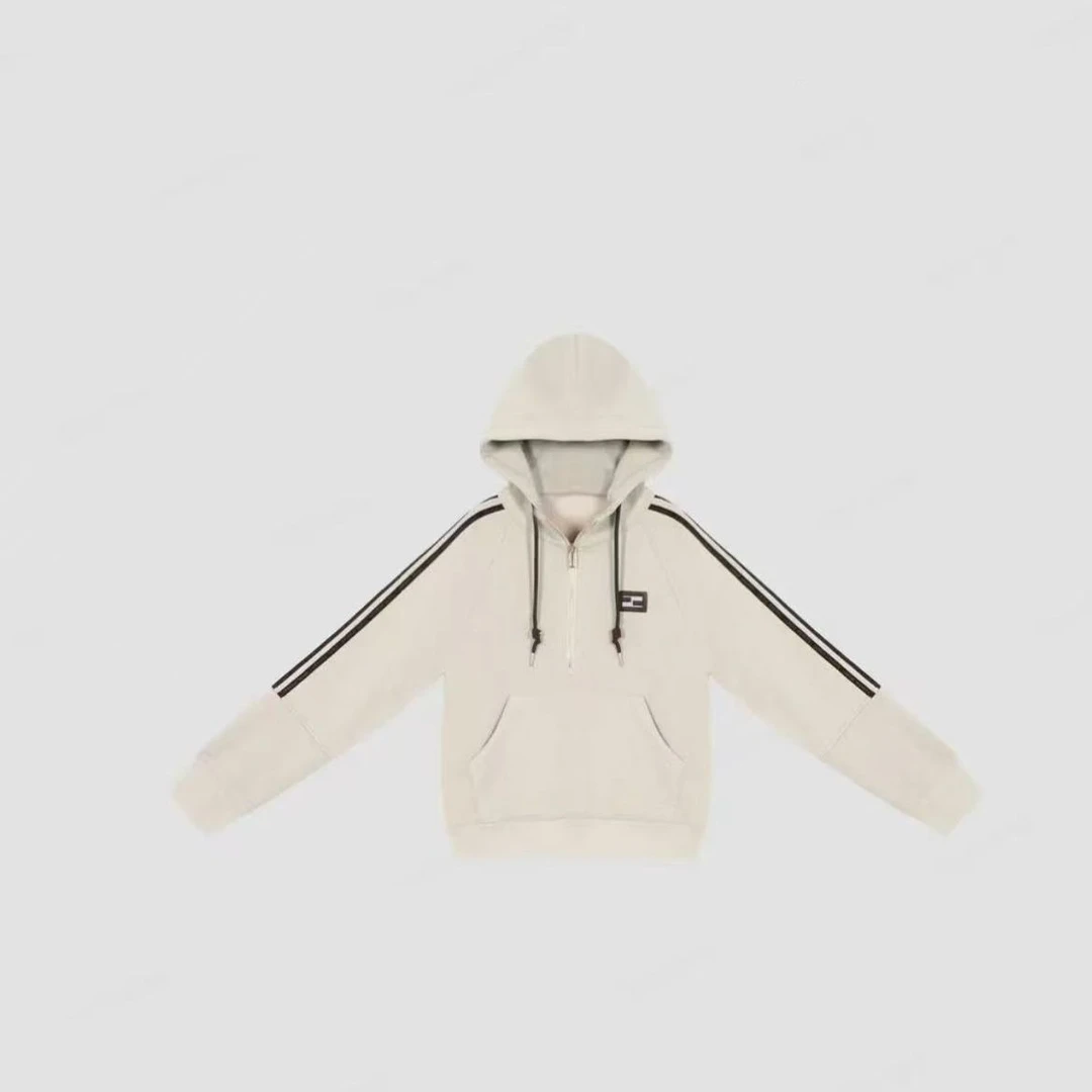 安安推荐【优雅旋律】430g重磅撞色连帽百搭外套BY24D50456-WY