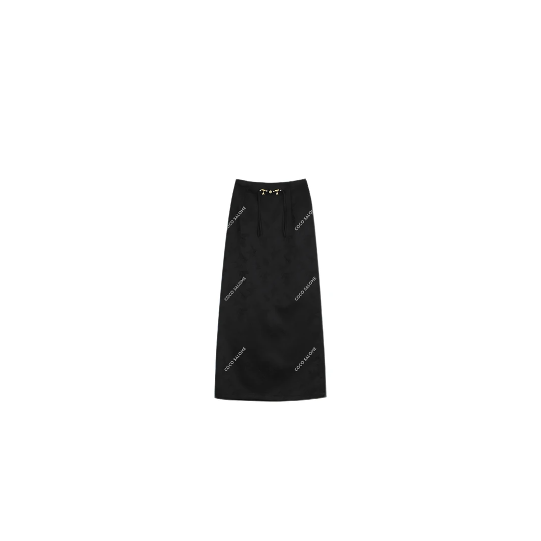 安安推荐【秀云中青裙子】2024新款轻奢国风半身裙24C6160