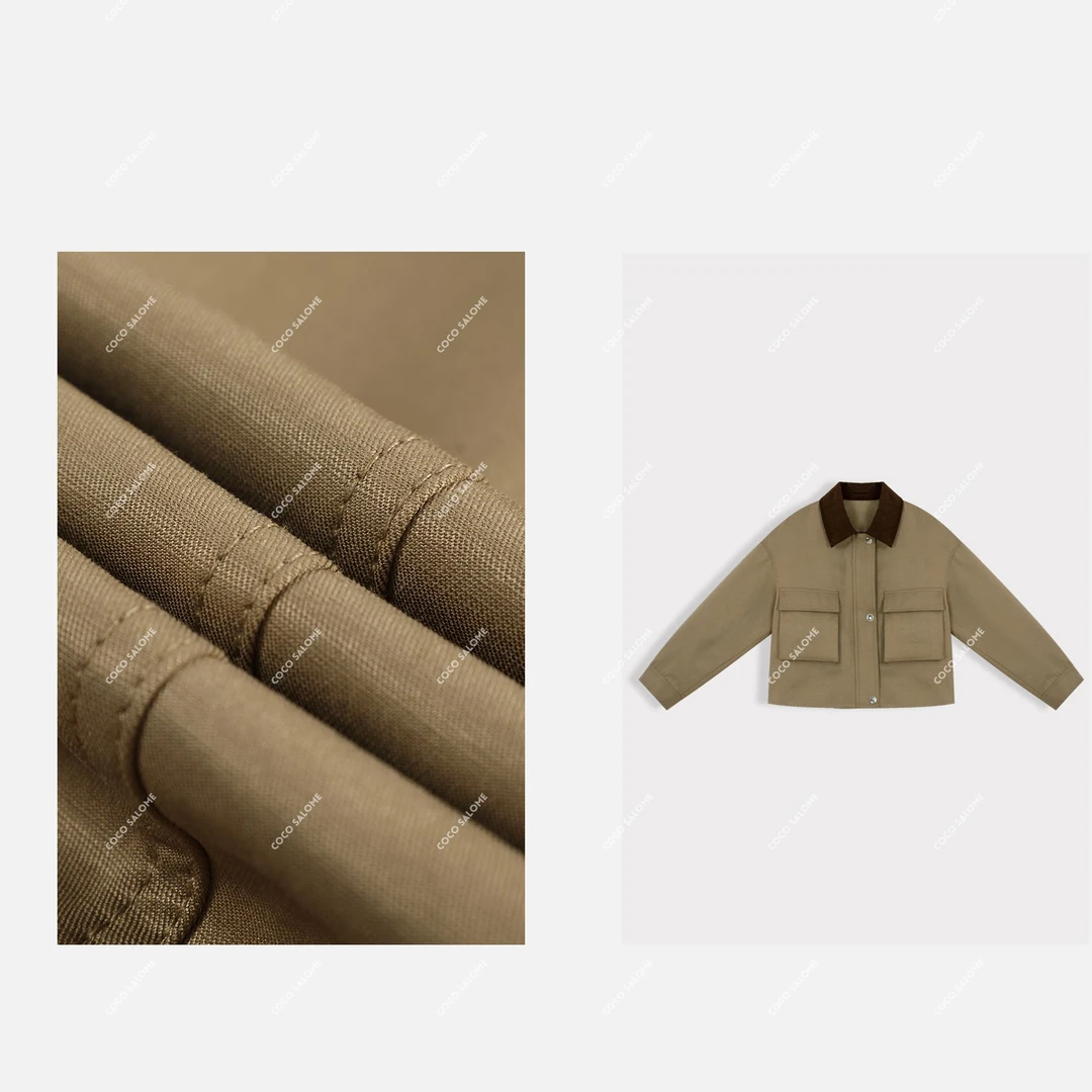 安安推荐【暮春色】2024早春新款新疆棉灯芯绒衣领外套24C6078