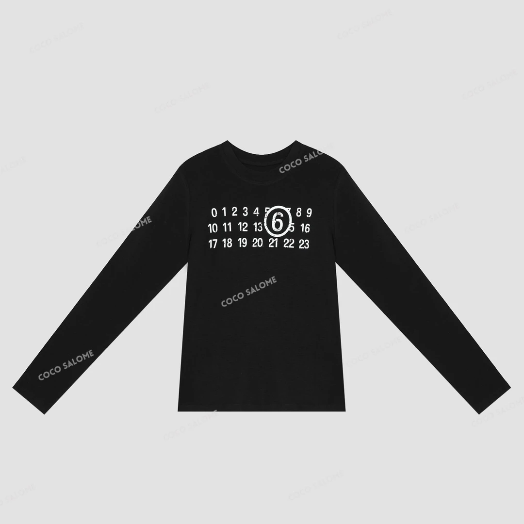 迪迪家【数字T】天丝羊毛混纺休闲轻奢打底长袖BL-CXW51123381H