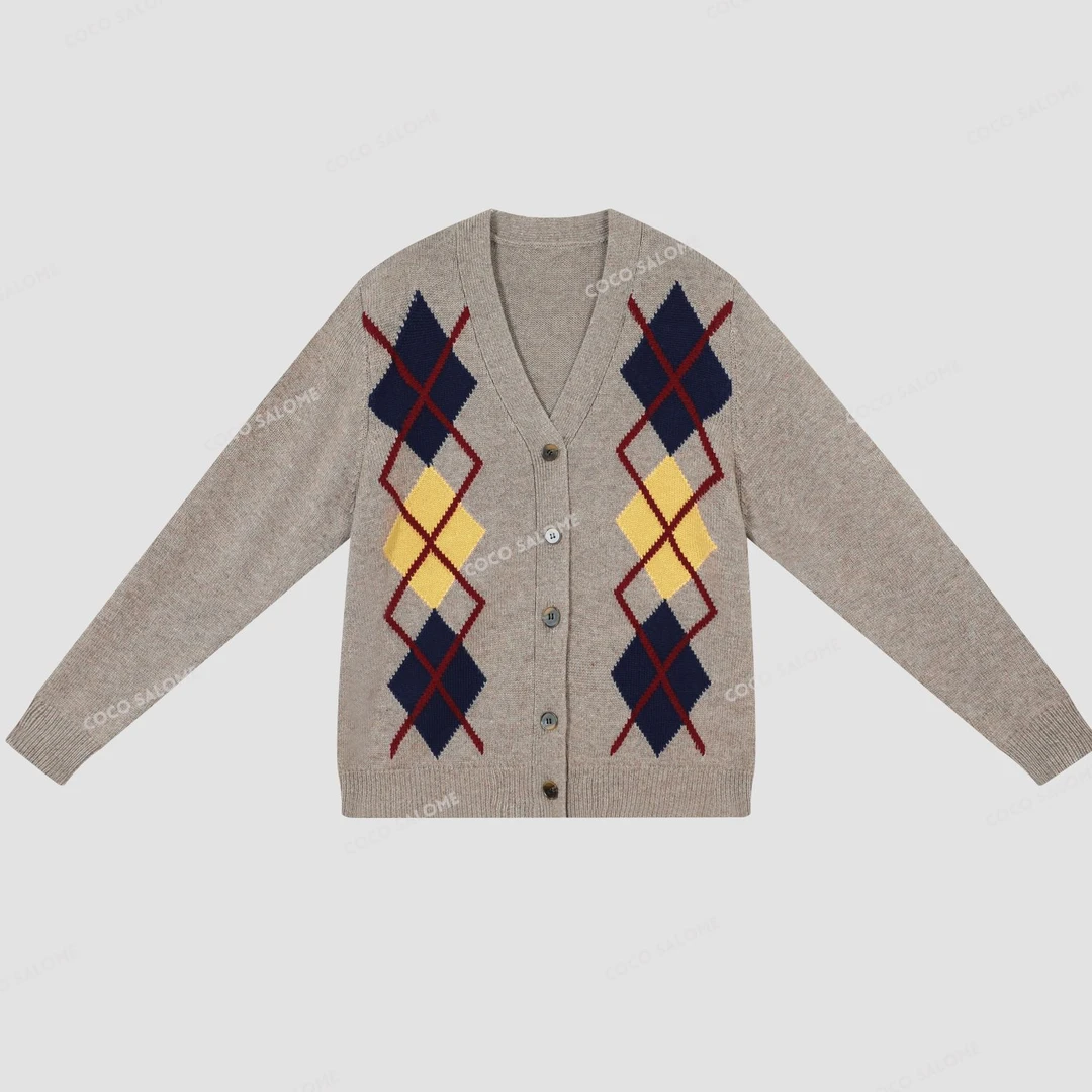 安安推荐【美术生】100绵羊毛580G重磅菱格毛衣BL-MYW51122989K