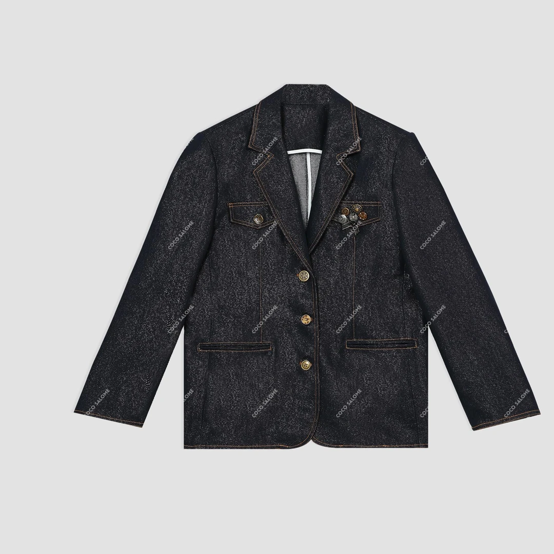 安安推荐【尼古拉】2025秋冬设计师款轻奢牛仔西服BL-24SY0550