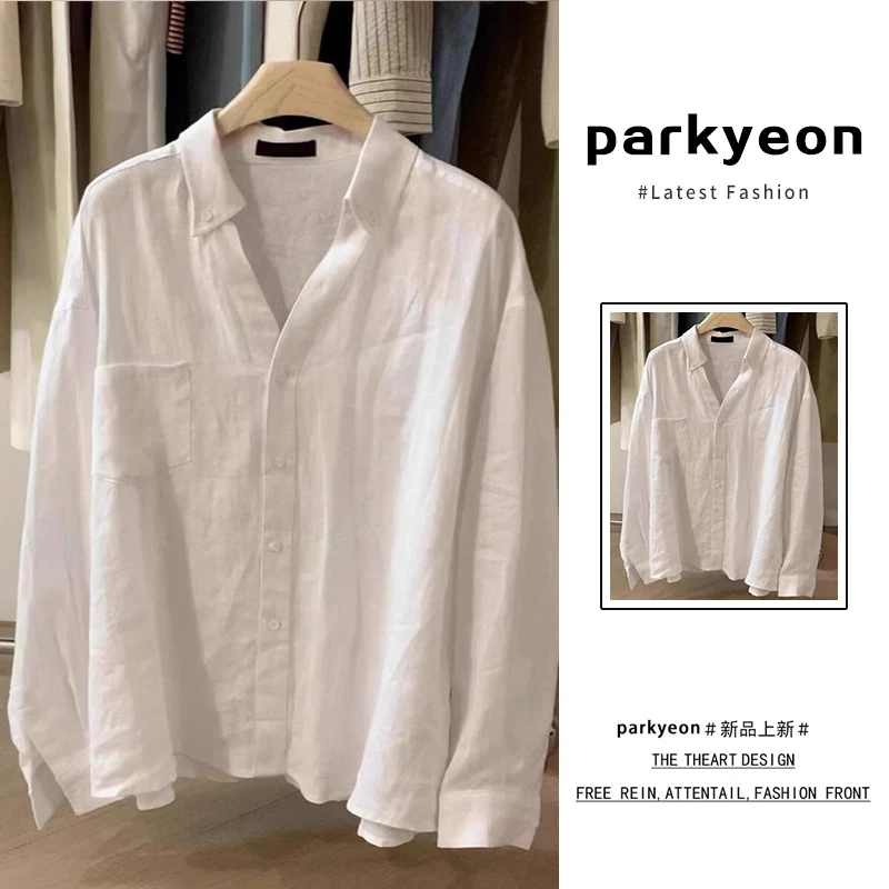 parkyeon夏法式白色防晒衬衫外套女外搭开衫衬衣宽松气质长袖上衣