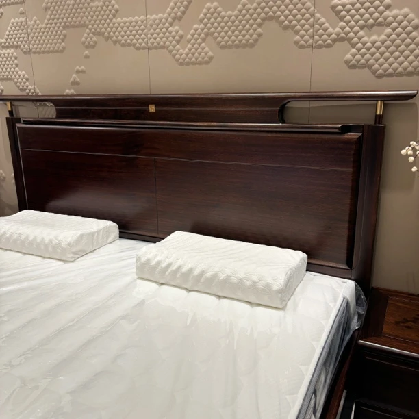 新中式黑檀木全实木床简约轻奢双人床主卧大床婚床