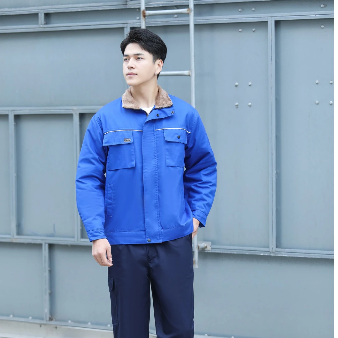 冬季棉服工作服劳保服加厚保暖防寒男冬天上衣棉袄反光条工地冷库