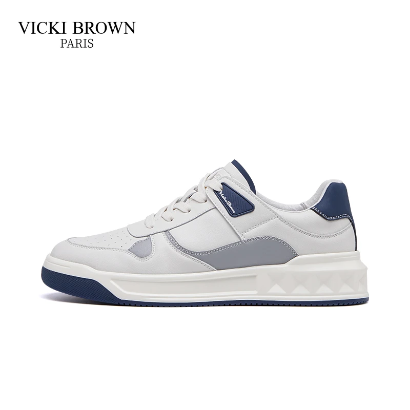 VICKI BROWN法国舒适男士鞋时尚撞色低帮休闲鞋百搭舒适轻便板鞋