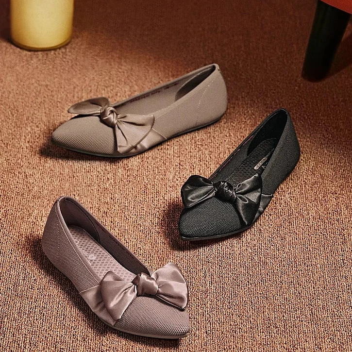 【新款蝴蝶结】斯凯奇24夏季新款158930女浅口单鞋尖头平底玛丽珍鞋