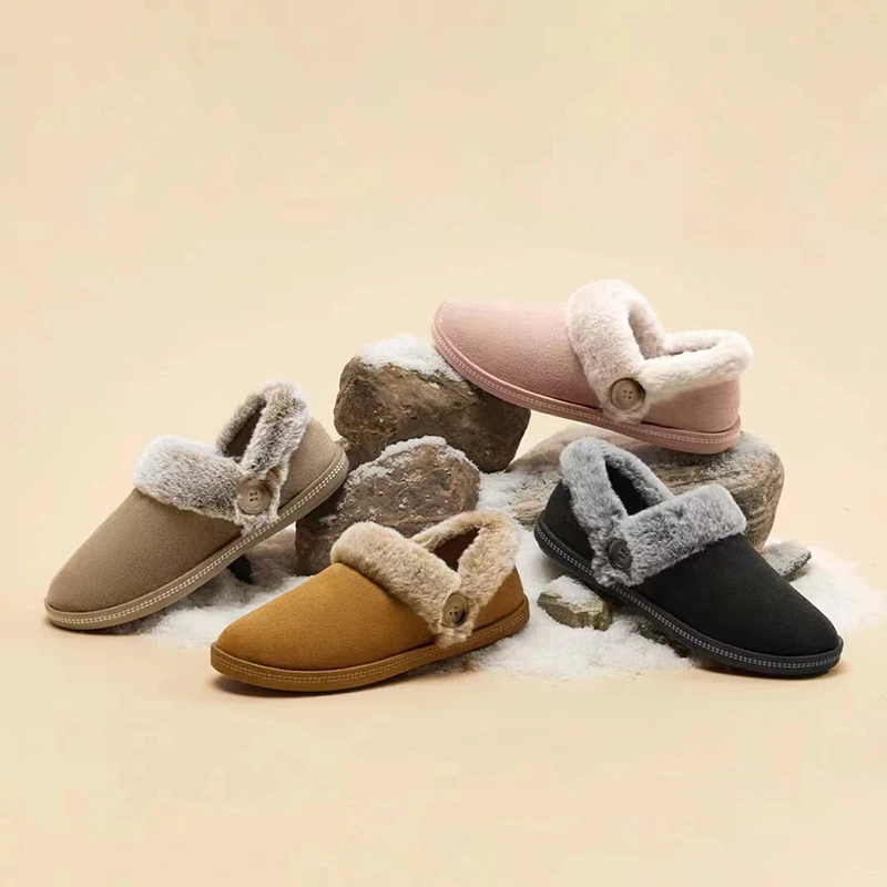 斯凯奇167219女鞋时尚加绒保暖棉鞋休闲冬季健步鞋奶贝豆豆鞋