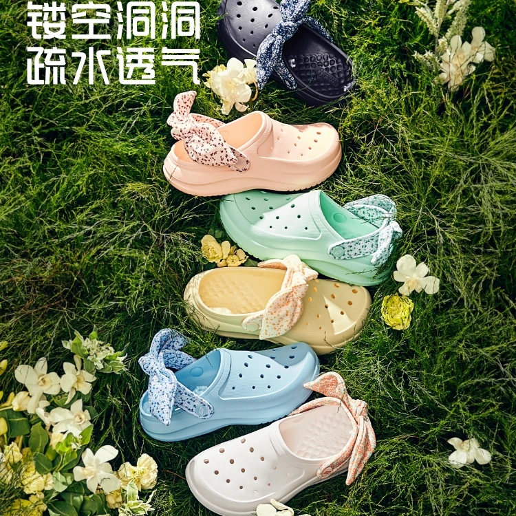 【fafa】斯凯奇春夏季女士新款碎花休闲百搭透气凉鞋外穿拖鞋111494