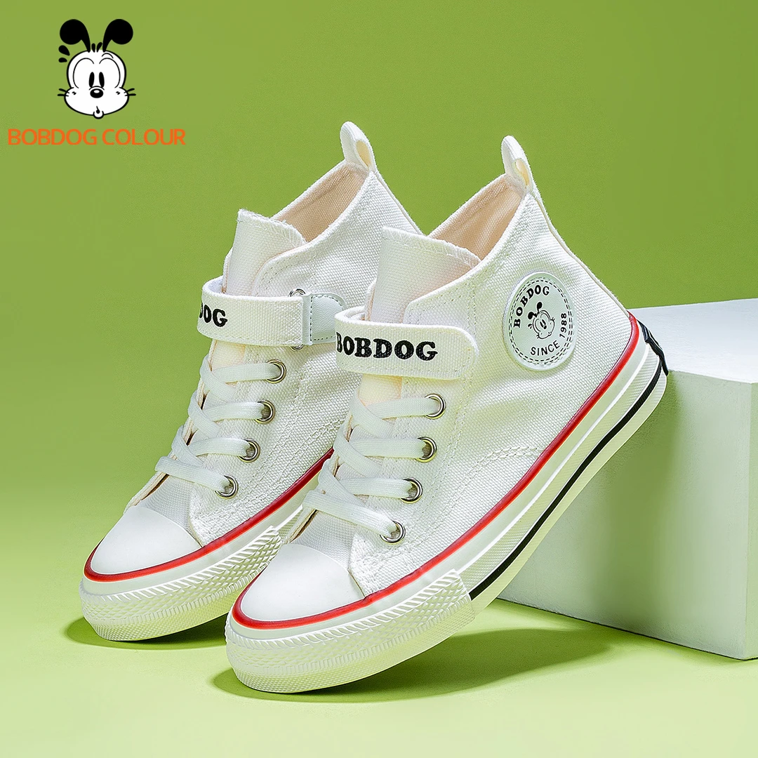 【专属】巴布豆卡乐儿童中帮春季百搭帆布鞋女童透气时尚简约软底