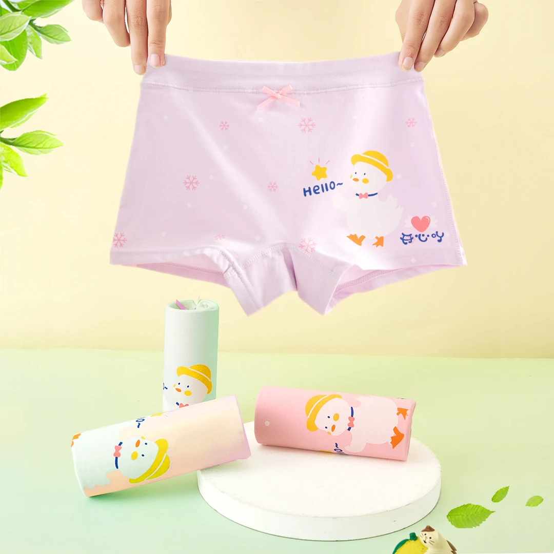 女童内裤无骨纯棉儿童内裤女宝小女孩学生中大童四角底裤平角裤
