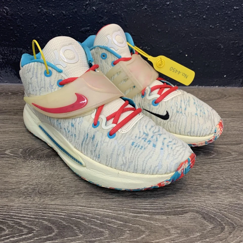 95新Nike耐克45码KD14白蓝红 磨损小 气垫饱满 已缝补公价1479