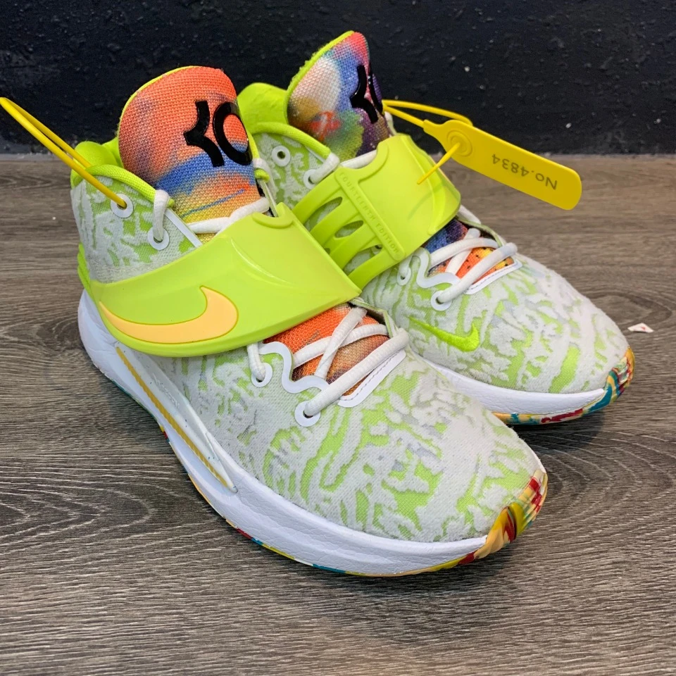 90新Nike耐克 40码KD14白黄 气垫完好 鞋底瑕疵 实战球鞋缓震回弹