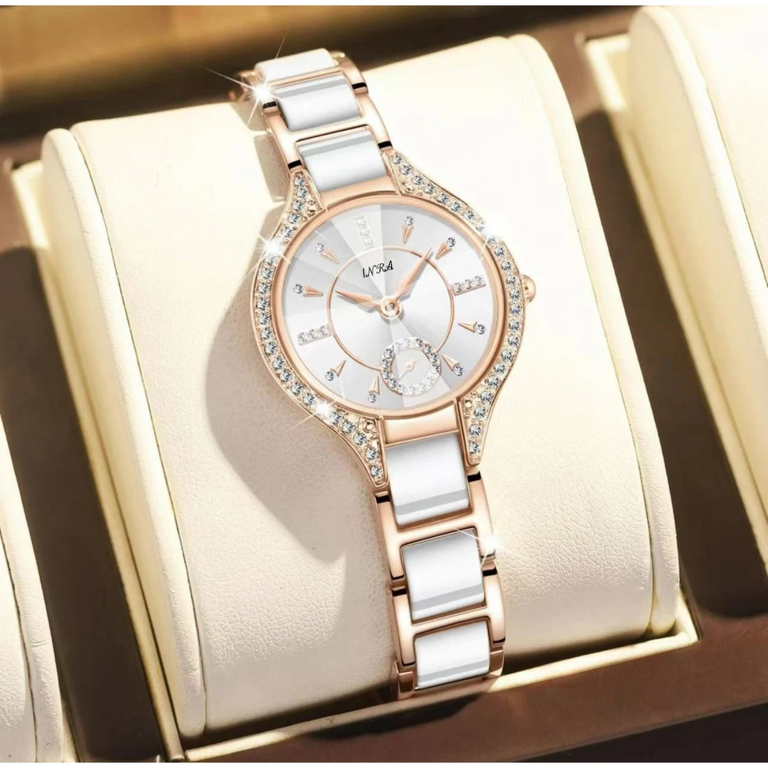 [品牌正品]新款独立秒盘白色小香风时尚腕表 5881 H