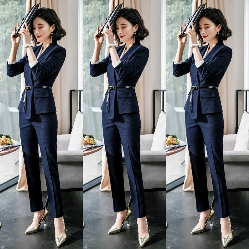 女士西装套装2025新款春秋季职业装高级感通勤显瘦长袖面试工作服