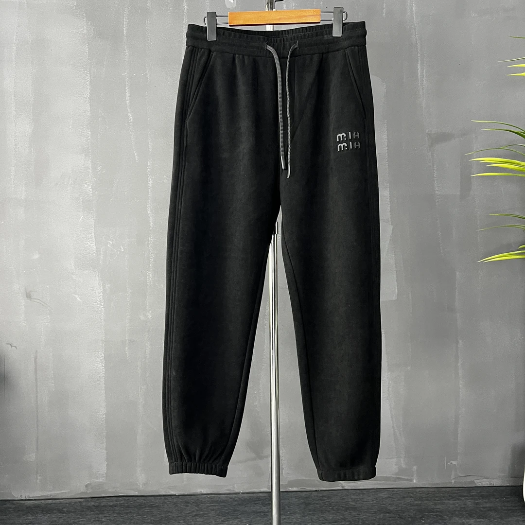 CAO SIR冬季加绒加厚保暖抗寒抽绳松紧百搭束脚裤运动休闲长裤