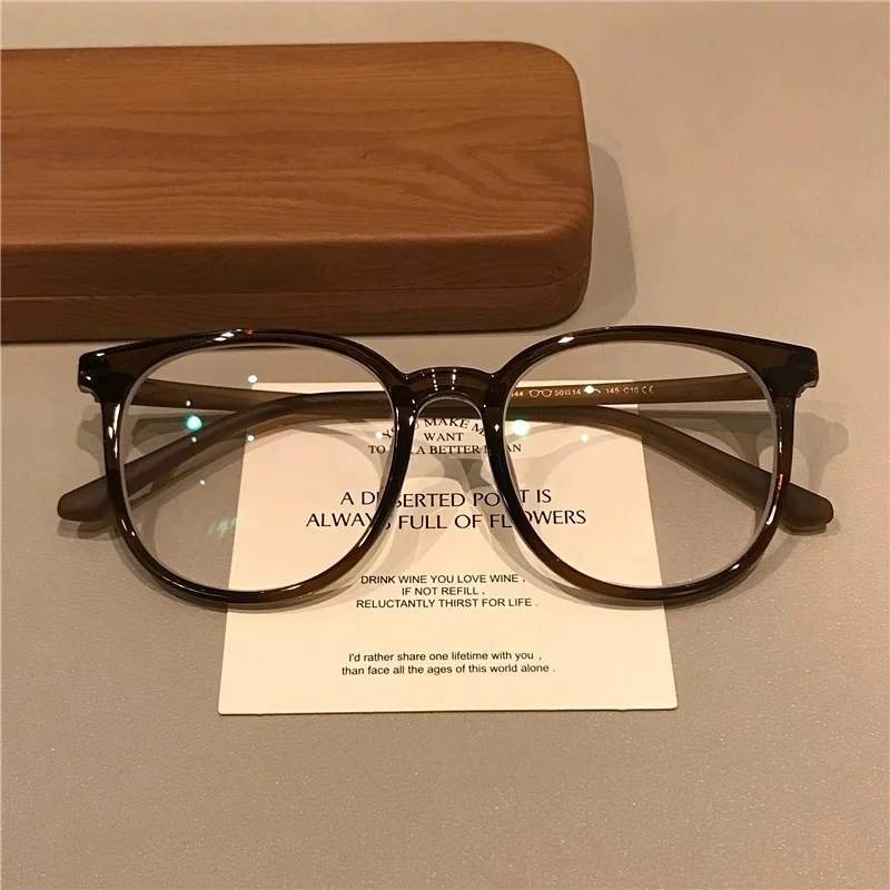 韩系超轻茶色眼镜近视女可配度数复古大框素颜神器方圆脸眼睛框架