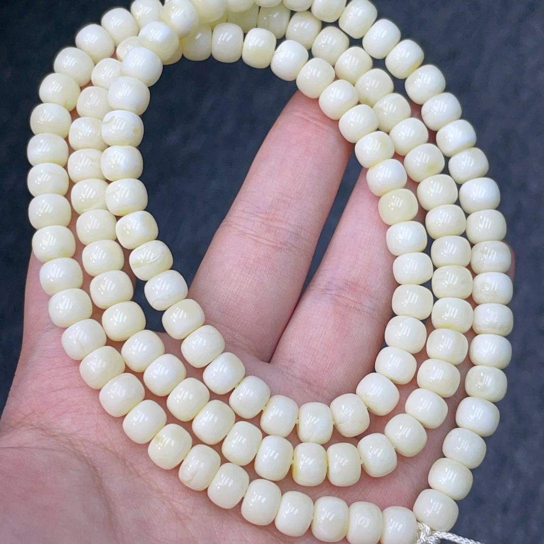 白蜡白蜜7.8mm精工老型蜜蜡链子