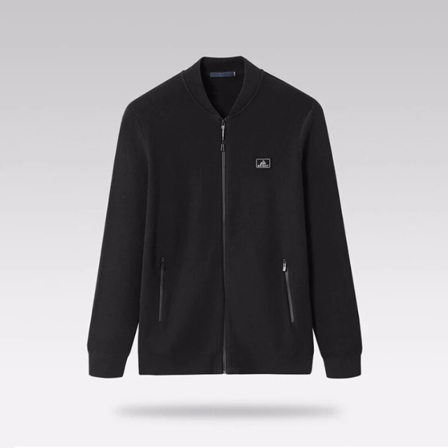 【省钱风】线下400+男士秋冬绵羊毛混纺棒球领开衫外套商务休闲开衫