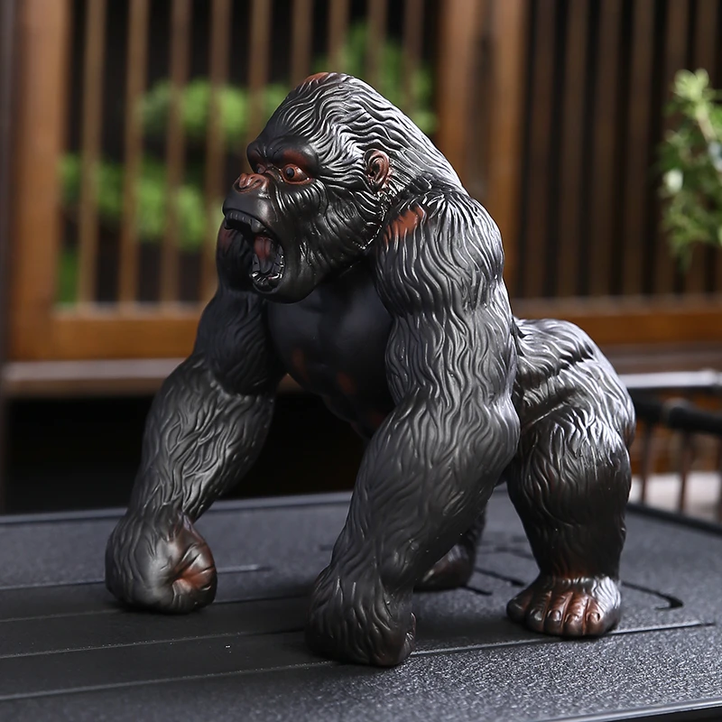 茶宠摆件紫陶大猩猩精品可养茶玩茶台茶盘创意茶具精品高档礼茶配