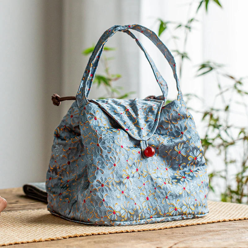 织锦旅行茶具收纳包功夫茶收纳袋便携布包小号茶壶布包茶袋子手提