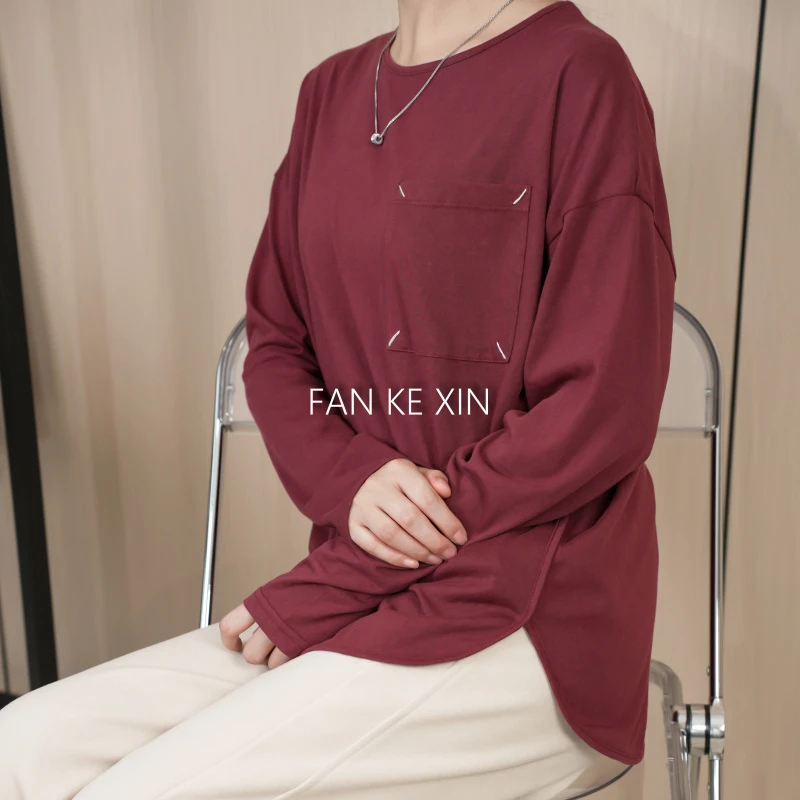 泛可辛秋季简约休闲长袖T恤