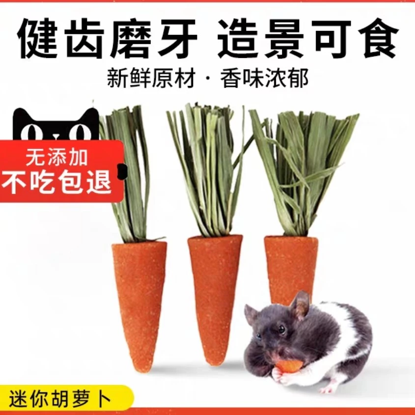 三丁专鼠迷你胡萝卜造景用品啃咬磨牙玩具金丝熊健康小零食荷兰猪