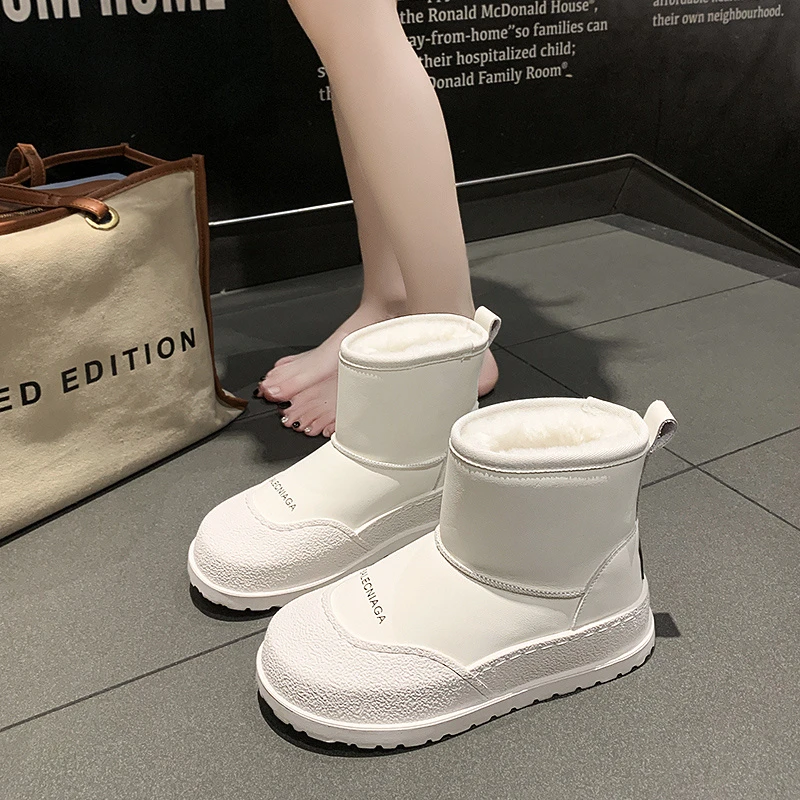 网红雪地靴女2024冬季新款厚底防滑防水加绒加厚保暖东北大棉鞋