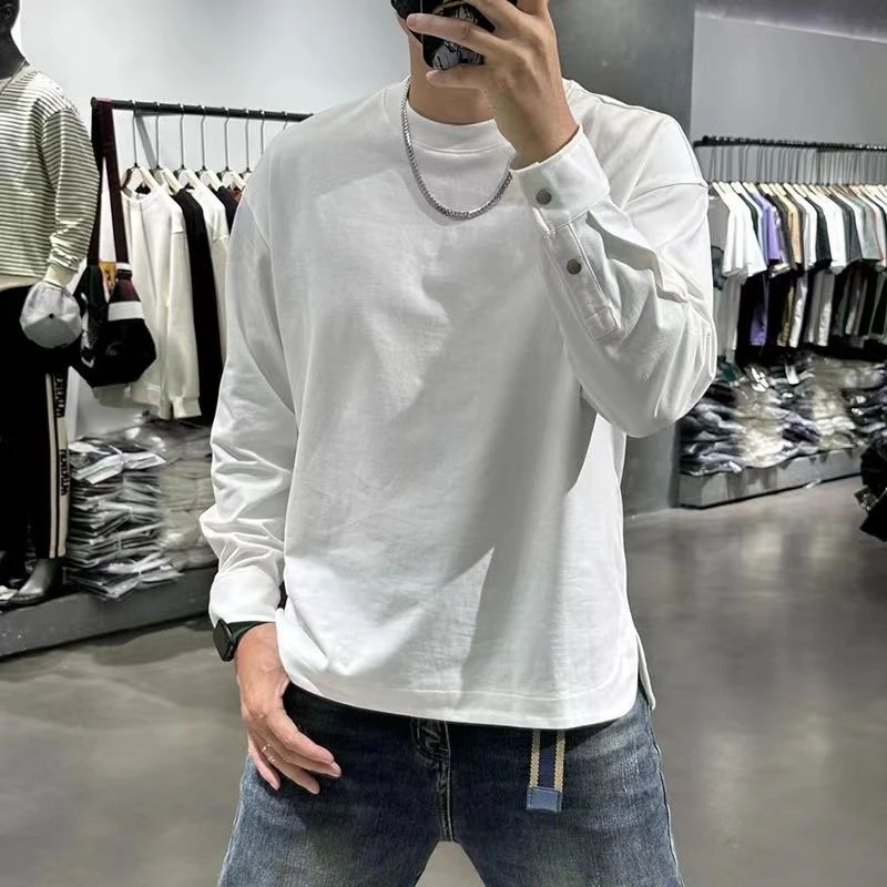 男士春秋季宽松卫衣男女上衣帅气长袖套头运动服时尚男生纽扣袖口