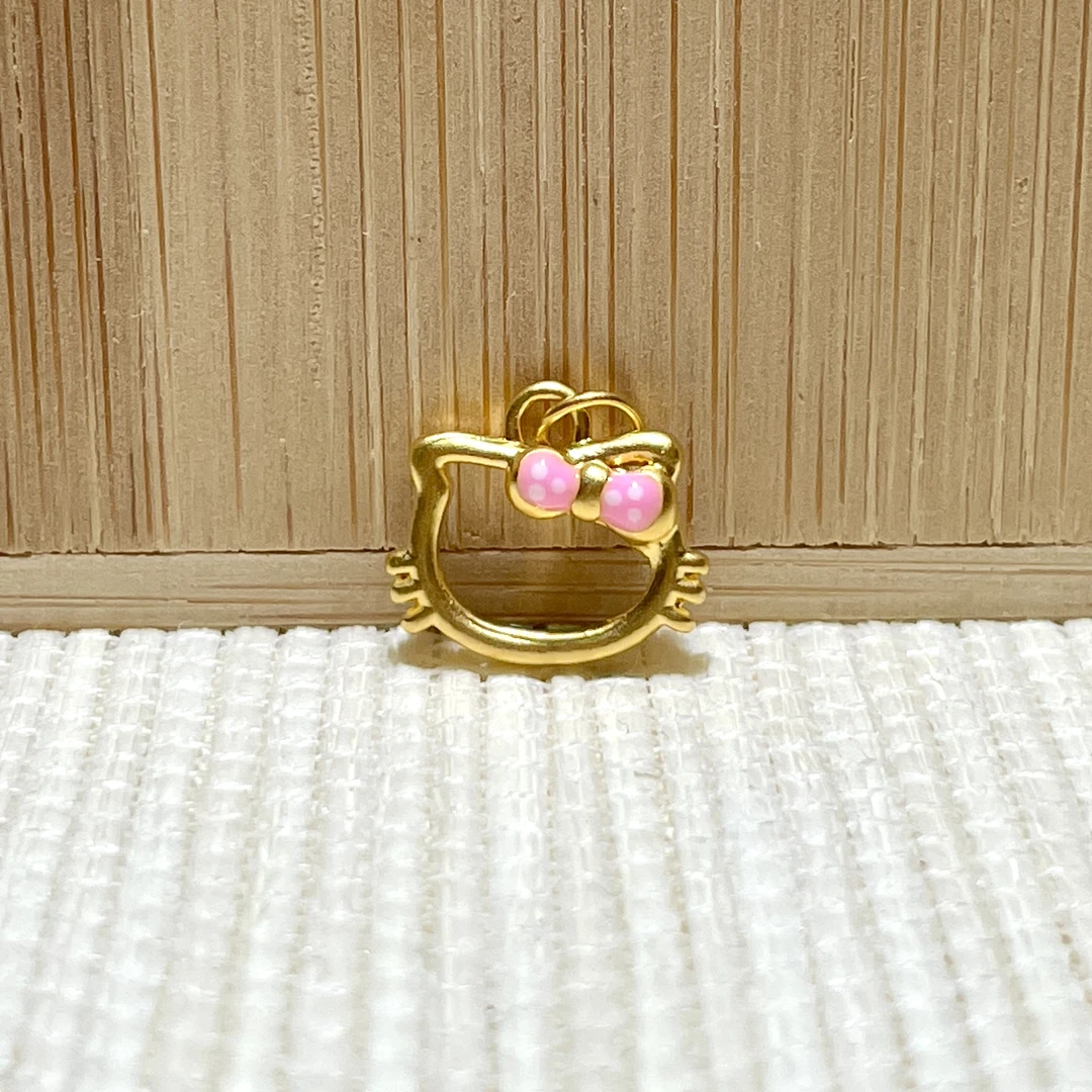 足金镂空kt猫配件