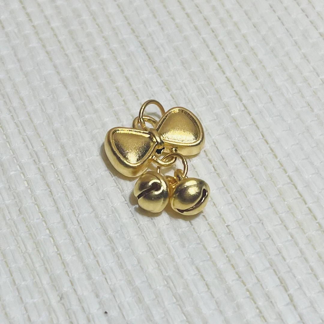 足金蝴蝶铃铛吊坠