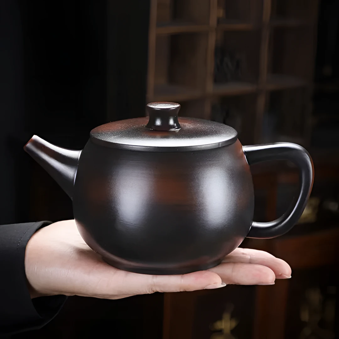 紫陶素面大汉瓦茶壶 大容量家用泡茶壶紫陶壶 450CC