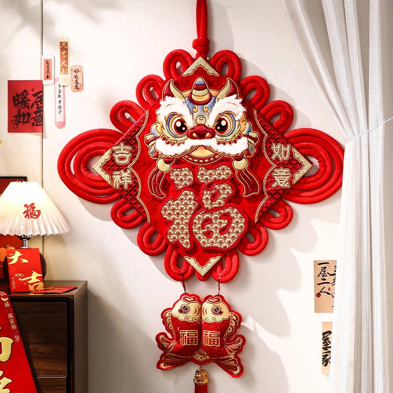 映菲寻2025新款中国结挂件春节客厅高档玄关背景墙福字新年装饰品