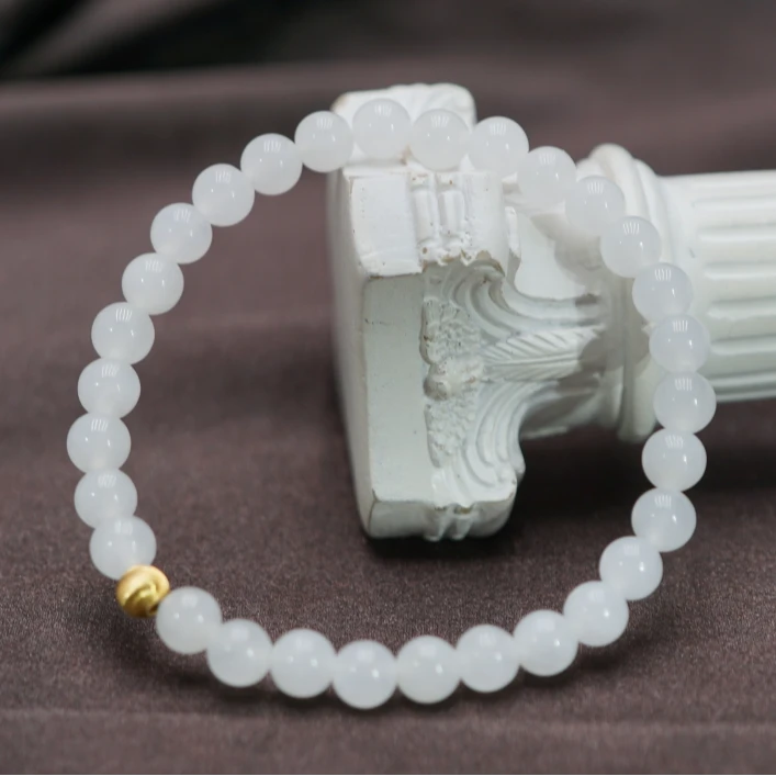 s925和田玉白玉手串6+ HZZB101702