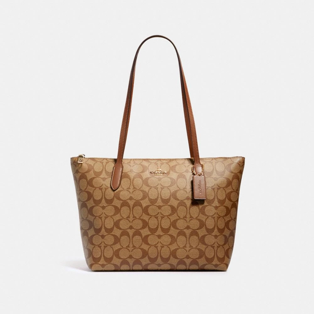 COACH/蔻驰 TOTE女士经典印花手提单肩包托特包包 4455 香港直发