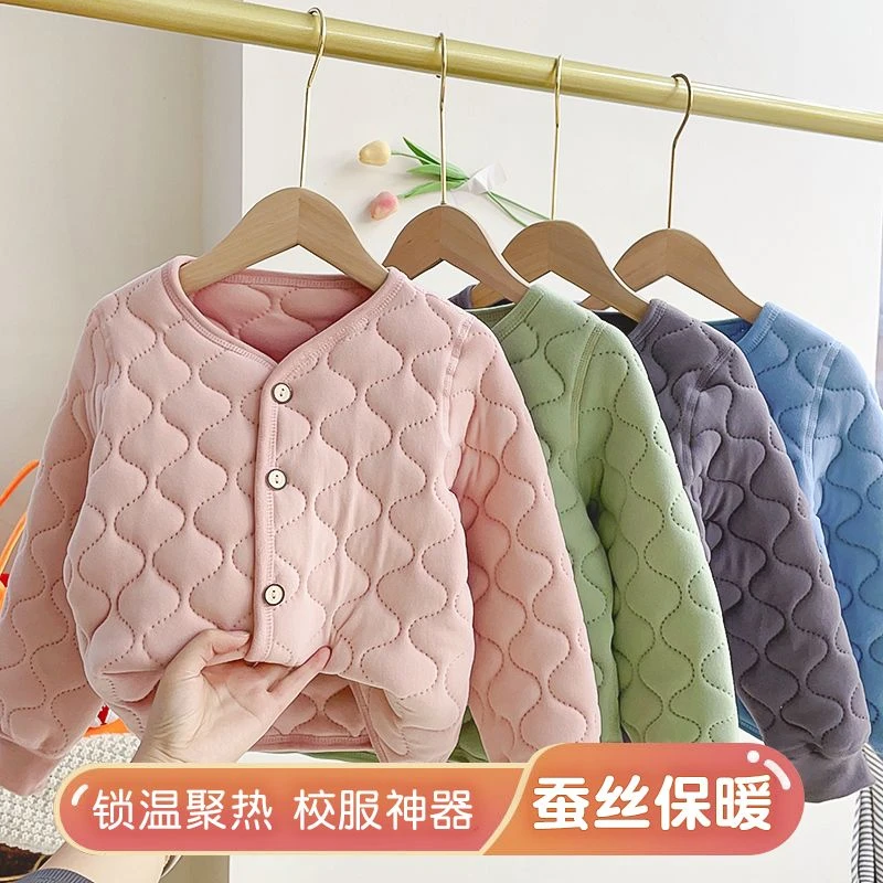 儿童加棉校服神器男童内穿棉服中大童保暖小棉袄内搭打底