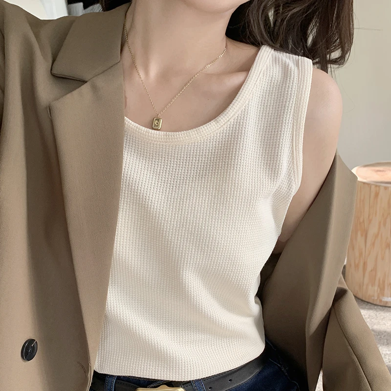 醉梓菡白色吊带背心女内搭夏季打底衫宽松遮副乳显瘦外穿无袖上衣