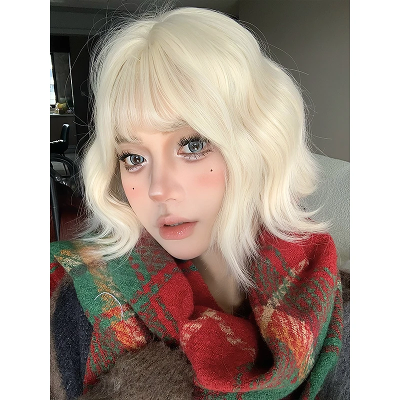 KuKu公主-【舒芙蕾】假发女日常网红短卷发新款自然逼真全头套假发