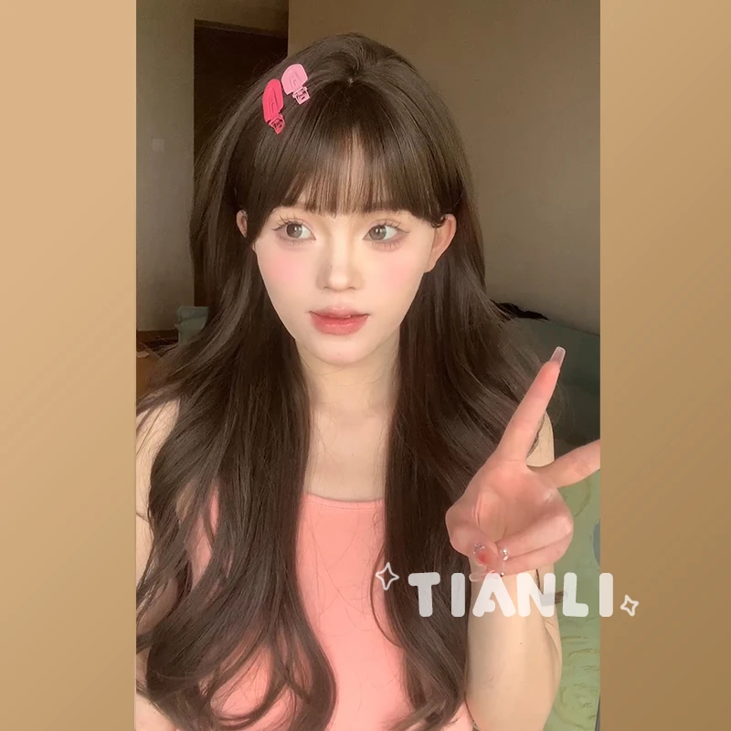 鱼妹妹假发日常网红女长卷发lolita甜美夏季新款自然逼真jk全头套