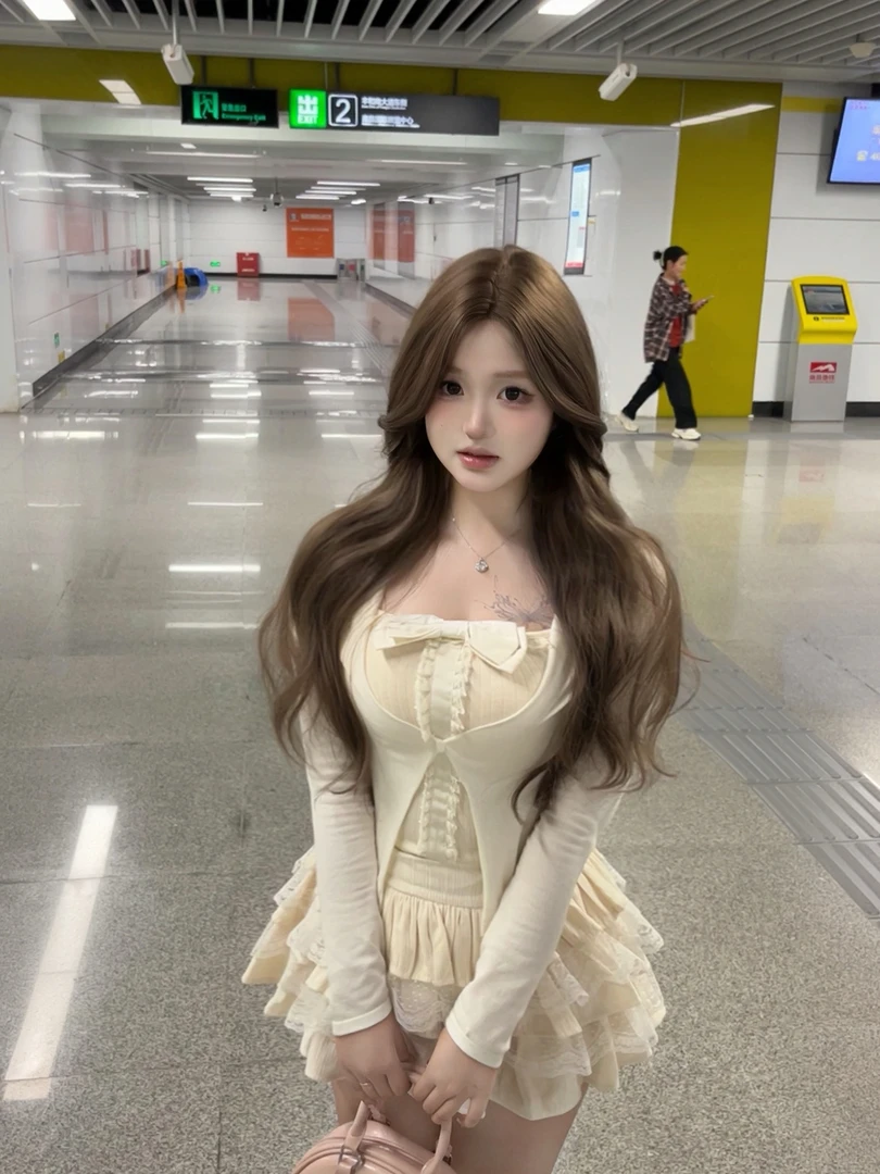 鱼妹妹假发女长发波浪卷日常lolita网红一字蕾丝自然逼真全头套